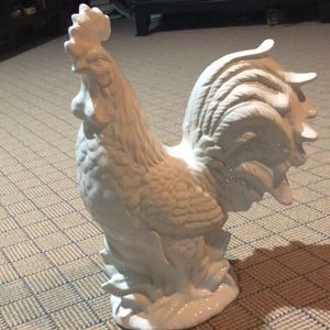 Creamy white ceramic rooster